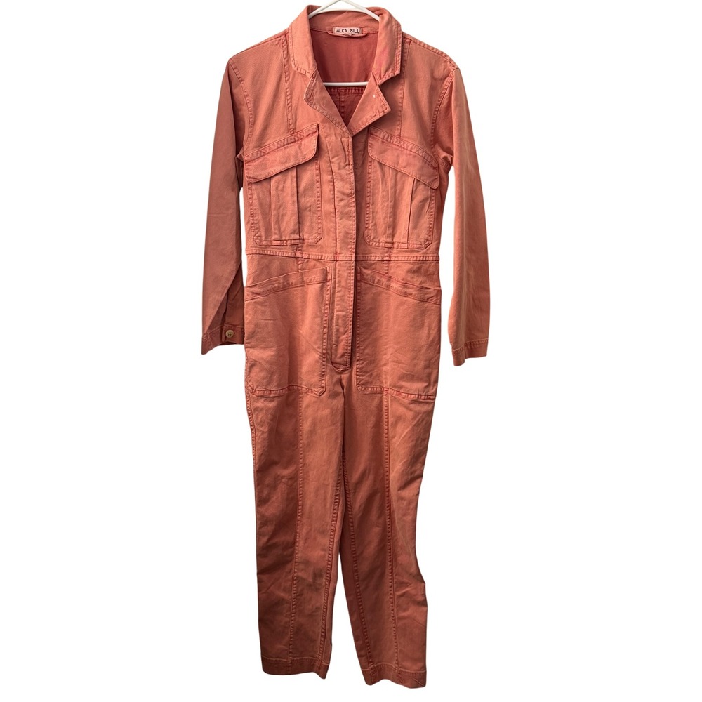 Alex Mill Expedition Jumpsuit Coral Pink Tencel Cotton Twill XS Long Sleeve